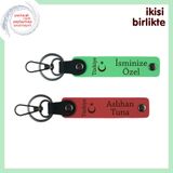 MiaWiki Ayyıldız ve Türkiye Temalı İsimli 2'li Anahtarlık, 11.5 cm x 2.3 cm, MH-KAN-33581x2, fıstık yeşil-nar çiçeği, üniseks-yetişkin
