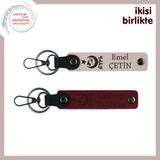MiaWiki Ayyıldızla Anlam Kazanan Aşk Deri Anahtarlık, 11.5 cm x 2.3 cm, MH-KAN-33411x2, pudra-bordo, üniseks-yetişkin