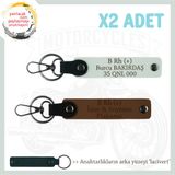 MiaWiki B(+) Kan Grubu Motorcu Anahtarlık, Standart, MH-KAN-MT-7411x2, Açık Kahve-Beyaz-lacivert, üniseks-yetişkin