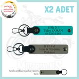 MiaWiki B+ Kan Grubu Motosiklet Anahtarlık İkili Set, Tek Ebat, MH-KAN-MT-7716x2, Kül Gri-Koyu Turkuaz-gri, üniseks-yetişkin