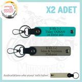 MiaWiki B+ Kan Grubu Motosiklet Anahtarlık İkili Set, Tek Ebat, MH-KAN-MT-7719x2, Kül Gri-Koyu Turkuaz-sütlü kahve, üniseks-yetişkin