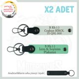 MiaWiki B Rh (-) Kan Grubu Deri Anahtarlık Set x2, Standart, MH-KAN-MT-9287x2, Yeşil-Beyaz-siyah, üniseks-yetişkin