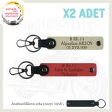 MiaWiki B Rh (-) Kan Grubu Deri Anahtarlık x2, Tek Ebat, MH-KAN-MT-8990x2, Nar Çiçeği-Sütlü Kahve-siyah, üniseks-yetişkin