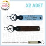 MiaWiki B Rh (+) Kan Grubu Motorcu Anahtarlık, Tek Ebat, MH-KAN-MT-7594x2, Koyu Kahve-Gök Mavi-sütlü kahve, üniseks-yetişkin