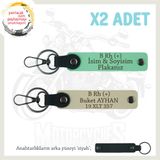 MiaWiki B Rh + Kan Grubu Yazılı Kişisel Anahtarlık Set, Standart, MH-KAN-MT-8345x2, Yeşil-Sütlü Kahve-siyah, üniseks-yetişkin