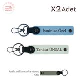 MiaWiki Bana Özel 2'li Kişisel İsim Yazılı Anahtarlık, Tek Ebat, MH-KAN-1340x2, Gök Mavi-Beyaz-Gri, üniseks-yetişkin