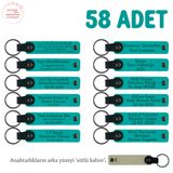 MiaWiki Bebeğin İkinci Yaş Günü İsme Özel Anahtarlık Seti, 58 Adet, MH-KAN8568X58, Koyu Turkuaz & Sütlü Kahve, üniseks-bebek
