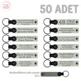 MiaWiki Bebeğinizin Ve Annenin İsmine Özel 50'li Anı Anahtarlığı Set, Standart, MH-KAN8547X50, Beyaz & Gri, üniseks-bebek