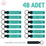 MiaWiki Bebek İsmi Yazılı Turkuaz Siyah Anahtarlık 48'li, 48'li Set, MH-KAN8597X48, Turkuaz & Siyah, üniseks-bebek
