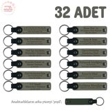 MiaWiki Bebek Mevlidi Hatırası Anahtarlık 32'li Set, Standart, MH-KAN8518X32, Kül Gri & Yeşil, üniseks-bebek