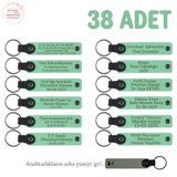 MiaWiki Bebek Mevlidi Hatırası Anahtarlık 38'li Set, Standart, MH-KAN8510X38, Açık Yeşil & Gri, üniseks-bebek