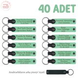 MiaWiki Bebek Mevlidi Hatırası Anahtarlık 40'lı Set, Standart, MH-KAN8524X40, Açık Yeşil & Siyah, üniseks-bebek
