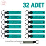 MiaWiki Bebek Mevlidi Hediyesi Anahtarlık 32'li Set, Standart, MH-KAN8565X32, Koyu Turkuaz & Gri, üniseks-bebek