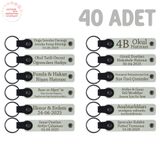 MiaWiki Bebek Mevlidi İsim Yazılı Anahtarlık 40'lı Set, Tek Ebat, MH-KAN8546X40, Beyaz, üniseks-bebek