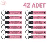 MiaWiki Bebek Partisi İçin İsimli Anı Anahtarlık 42'li Set, 42'li Set, MH-KAN8576X42, Pembe, üniseks-bebek