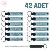 MiaWiki Bebek Partisi İsimli Anı Anahtarlık 42'li Set, 42'li Set, MH-KAN8517X42, Gök Mavi & Siyah, üniseks-bebek