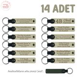 MiaWiki Bebek Ziyareti Hediyelik Anahtarlık 14'lü Set, Standart, MH-KAN8538X14, Sütlü Kahve & Yeşil, üniseks-bebek