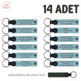 MiaWiki Bebek Ziyaretine Hediyelik Anahtarlık 14'lü Set, Standart, MH-KAN8531X14, Gök Mavi & Yeşil, üniseks-bebek