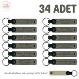 MiaWiki Bebeklere Özel İsim Yazılı Anahtarlık 34'lü, 34'lü Set, MH-KAN8513X34, Kül Gri & Sütlü Kahve, üniseks-bebek