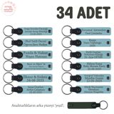 MiaWiki Bebeklere Özel İsim Yazılı Anahtarlık 34'lü, 34'lü Set, MH-KAN8531X34, Gök Mavi & Yeşil, üniseks-bebek