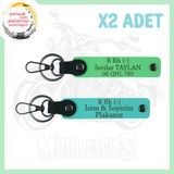 MiaWiki Biker Stiline Özel İsim Plaka Kan Grubu Anahtarlık, Standart, MH-KAN-MT-5160x2, Turkuaz-Fıstık Yeşil, üniseks-yetişkin