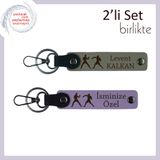 MiaWiki Boks Gücünü Taşıyan İsme Özel 2'li Anahtarlık, Standart, MH-KAN-40191x2, kül gri-mor menekşe, üniseks-yetişkin