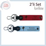MiaWiki Boks Motifli Yazılabilir Anahtarlık Seti, Standart, MH-KAN-39131x2, kırmızı-gök mavi, üniseks-yetişkin