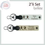 MiaWiki Boks Temalı İsme Özel 2'li Anahtarlık Seti, Standart, MH-KAN-39987x2, beyaz-sütlü kahve, üniseks-yetişkin