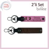 MiaWiki Boks Temalı İsme Özel 2'li Anahtarlık Seti, Standart, MH-KAN-40259x2, pembe-koyu kahve, üniseks-yetişkin