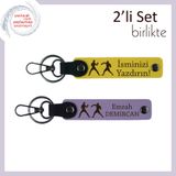 MiaWiki Boks Temalı İsme Özel 2'li Anahtarlık Seti, Standart, MH-KAN-40299x2, sarı-mor menekşe, üniseks-yetişkin