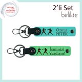 MiaWiki Boks Temalı İsme Özel 2'li Anahtarlık Seti, Standart, MH-KAN-40329x2, turkuaz-fıstık yeşil, üniseks-yetişkin
