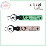 MiaWiki Boks Temalı Kişisel Yazılı Anahtarlık Seti, Standart, MH-KAN-39967x2, açık yeşil-pudra, üniseks-yetişkin