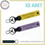 MiaWiki Çiftler İçin x2'li Deri Anahtarlık Mor-Sarı-Laci, Standart, MH-KAN-MT-11888x2, Mor Menekşe-Sarı-lacivert, üniseks-yetişkin