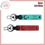 MiaWiki Çocuk ve Ayyıldız Anahtarlık Seti Turkuaz, Tek Ebat, MH-KAN-34870x2, turkuaz-nar çiçeği, üniseks-çocuk