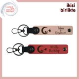 MiaWiki Çocuk Ve Ayyıldız Deri Anahtarlık Seti, Tek Ebat, MH-KAN-34888x2, yavru ağzı-nar çiçeği, üniseks-çocuk