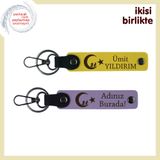 MiaWiki Çocuk ve Ayyıldız Desenli Anahtarlık Seti, Standart, MH-KAN-34833x2, sarı-mor menekşe, üniseks-yetişkin