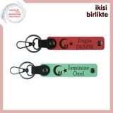 MiaWiki Çocuk ve Ayyıldız Desenli Anahtarlık Seti, Tek Ebat, MH-KAN-34770x2, nar çiçeği-açık yeşil, üniseks-yetişkin
