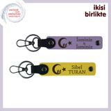 MiaWiki Çocuk ve Ayyıldız İşlemeli Anahtarlık Seti, Standart, MH-KAN-34765x2, mor menekşe-sarı, üniseks-çocuk