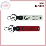 MiaWiki Çocuk Ve Ayyıldız Kişisel İsimli Anahtarlık, Standart, MH-KAN-34616x2, beyaz-kırmızı, üniseks-yetişkin