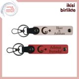 MiaWiki Çocuk Ve Ayyıldız Kişiselleştirilebilir Anahtarlık, Tek Ebat, MH-KAN-34816x2, pudra-nar çiçeği, üniseks-çocuk
