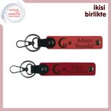 MiaWiki Çocuk ve Ayyıldız Motifli Anahtarlık Seti, Tek Ebat, MH-KAN-34778x2, nar çiçeği-kırmızı, üniseks-yetişkin