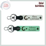 MiaWiki Çocuk Ve Ayyıldız Temalı Hediye Anahtarlık, Standart, MH-KAN-34608x2, beyaz-açık yeşil, üniseks-yetişkin