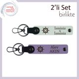 MiaWiki Deniz Yolculuğu Kişisel Deri Anahtarlık Seti, Standart, MH-KAN-36439x2, beyaz-mor menekşe, üniseks-yetişkin