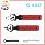 MiaWiki Deri 2'li Anahtarlık Motor Severlere Hediye, Standart, MH-KAN-MT-8019x2, Nar Çiçeği-yeşil, üniseks-yetişkin