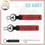 MiaWiki Deri 2'li Anahtarlık Motor Severlere Hediye, Standart, MH-KAN-MT-9019x2, Nar Çiçeği-yeşil, üniseks-yetişkin