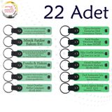 MiaWiki Deri Anahtarlık 22'li Set Kişiselleştirilebilir, Standart, MH-KAN9026X22, Açık Yeşil & Fıstık Yeşili, üniseks-yetişkin