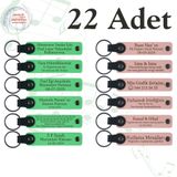 MiaWiki Deri Anahtarlık 22'li Set Kişiselleştirilebilir, Standart, MH-KAN9063X22, Fıstık Yeşili & Yavru Ağzı, üniseks-yetişkin