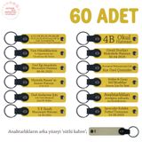 MiaWiki Deri Anahtarlık 60'lı Set Sarı & Sütlü Kahve, Standart, MH-KAN8592X60, Sarı & Sütlü Kahve, üniseks-yetişkin