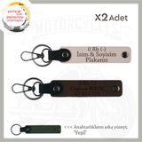 MiaWiki Deri Anahtarlık İsim Plaka Kan Grubu Yazılı, Tek Ebat, MH-KAN-MT-11070x2, Pudra-Koyu Kahve-yeşil, üniseks-yetişkin