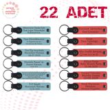 MiaWiki Deri Anahtarlık Kişiselleştirilebilir 22'li Set, Küçük Boy, MH-KAN9068X22, Gök Mavi & Nar Çiçeği, üniseks-yetişkin